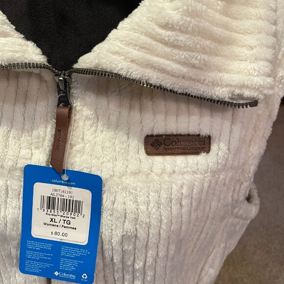 NWT Womens XL COLUMBIA Fire Side Sherpa Vest Chalk - Picture 7 of 10